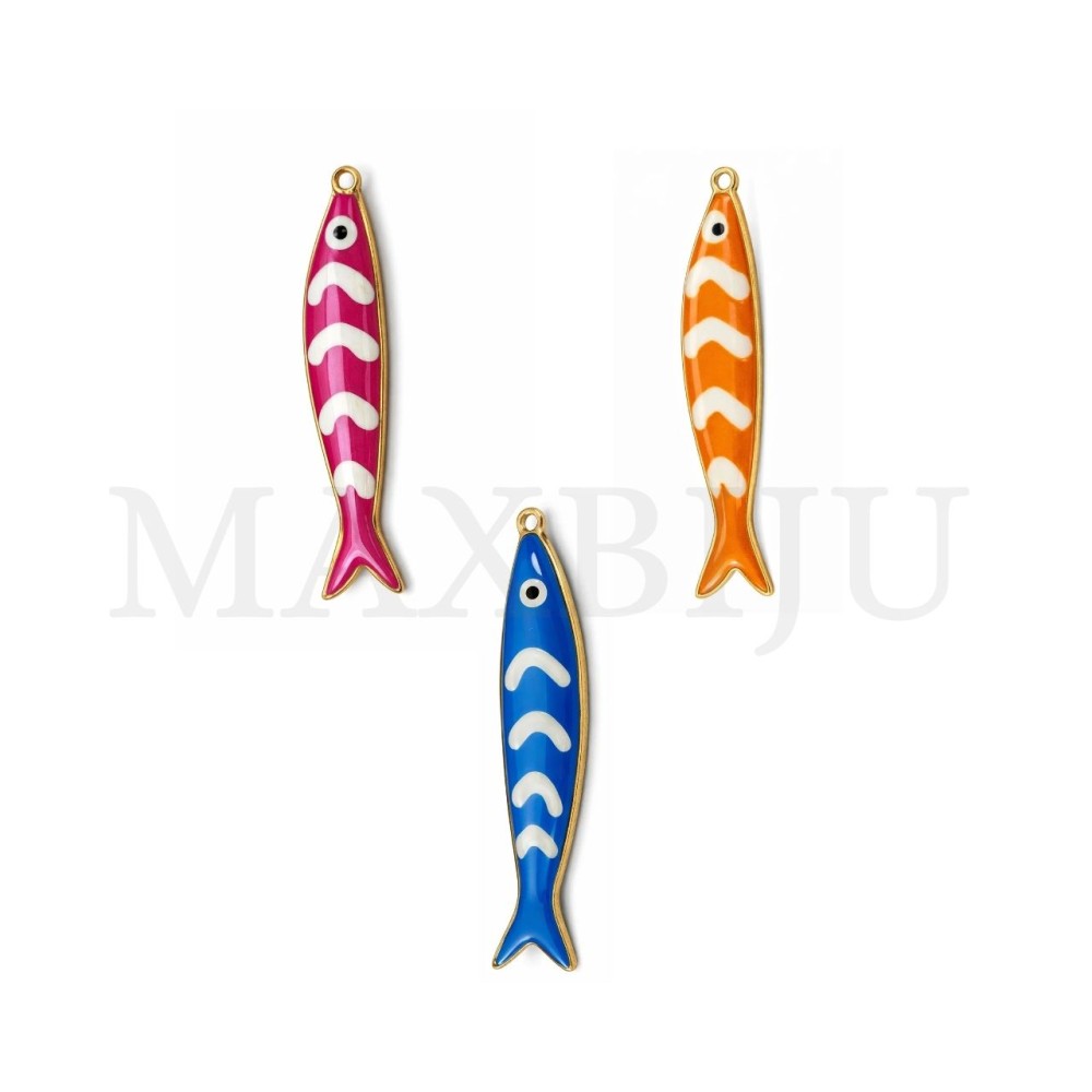 Stainless Steel Fish Pendant - 8x40mm