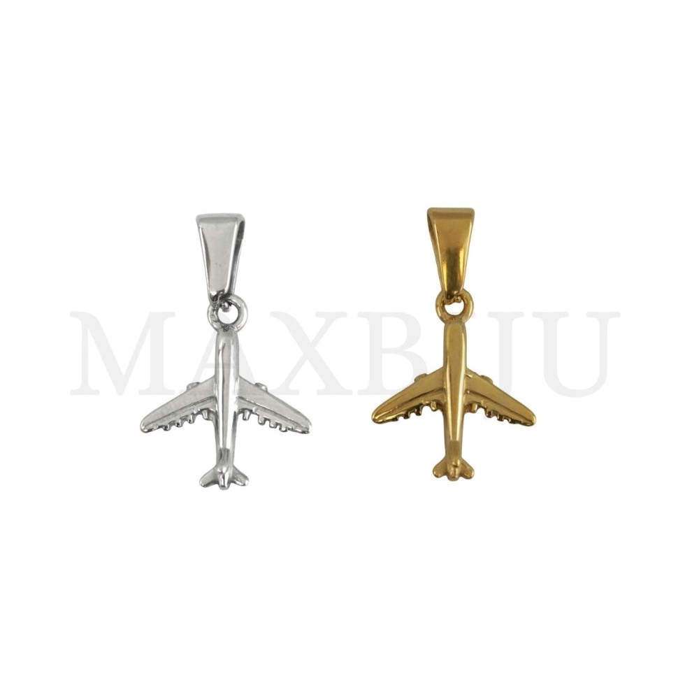 Stainless Steel Pendant - Airplane 15x20mm