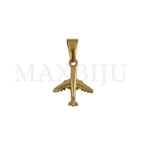 Stainless Steel Pendant - Airplane 15x20mm
