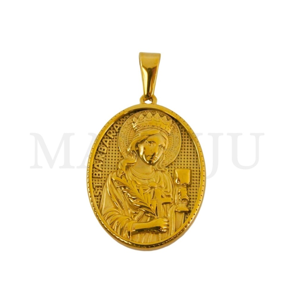 Stainless Steel Pendant - St. Barbara 26x36mm