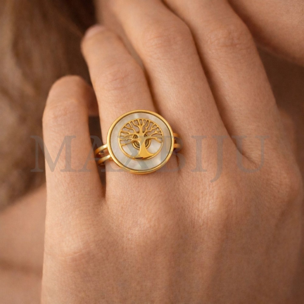 Stainles Steel Adjustable Ring with Swivel Pendant-18mm