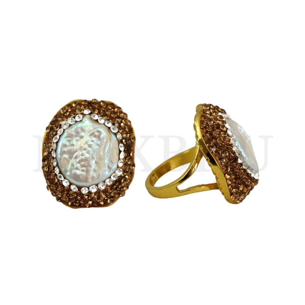 Adjustable Metal Rings with Natural Stone