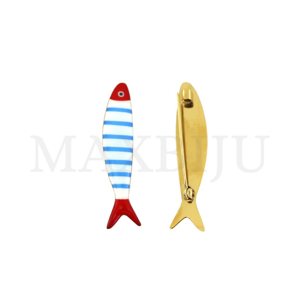 Stainless Steel Brooch – Fish, 11x49cm.