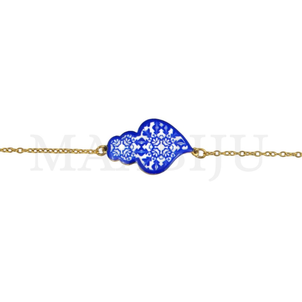 Stainless Steel Portuguese Bracelet - Viana Heart 20cm