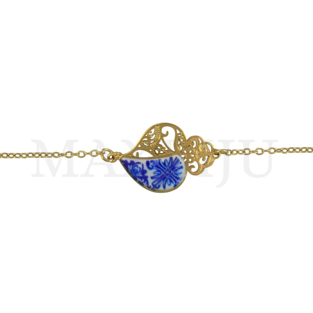 Stainless Steel Portuguese Bracelet - Viana Heart 20cm