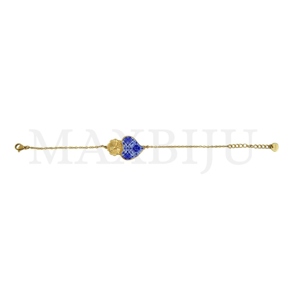 Viana Heart Stainless Steel Bracelet, 20cm. 