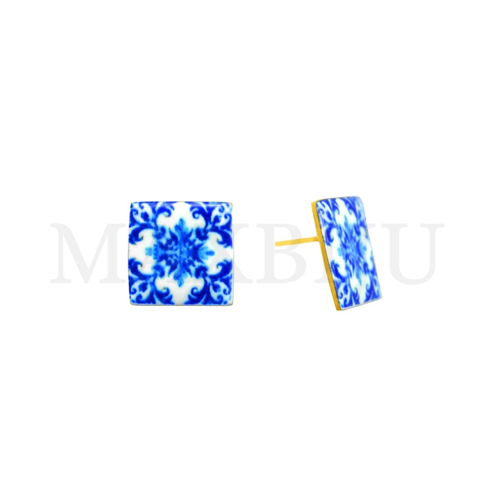 Portuguese Tile Stainless Steel Earring 16x16mm.