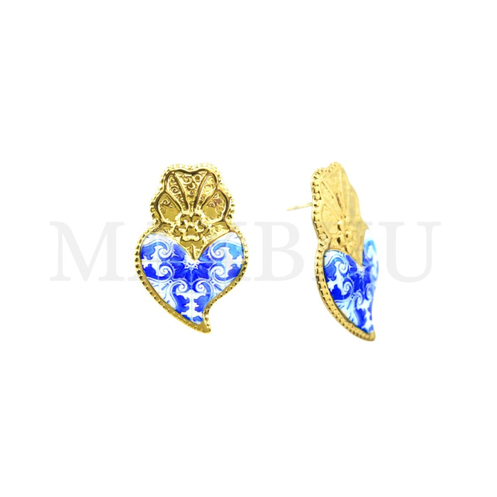 Viana Heart Stainless Steel Earring 23x35mm.