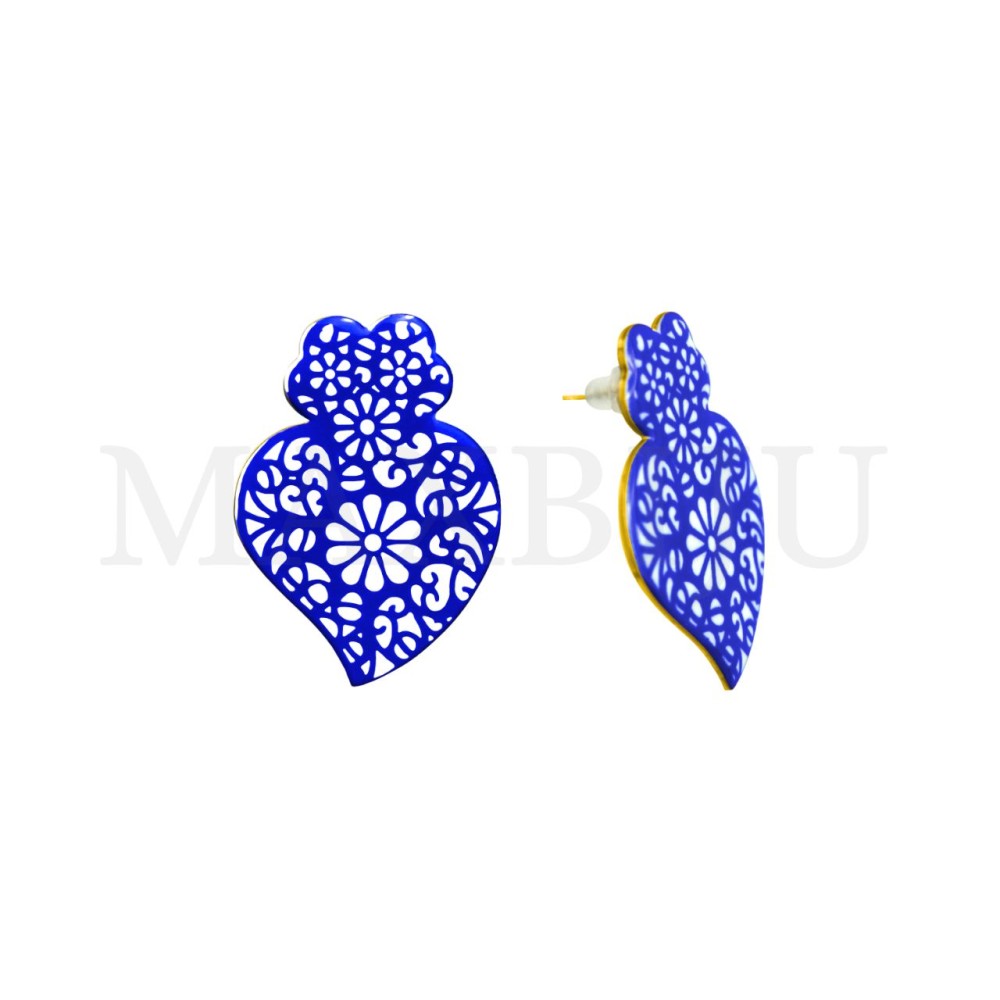 Viana Heart Stainless Steel Earring 25x35mm.