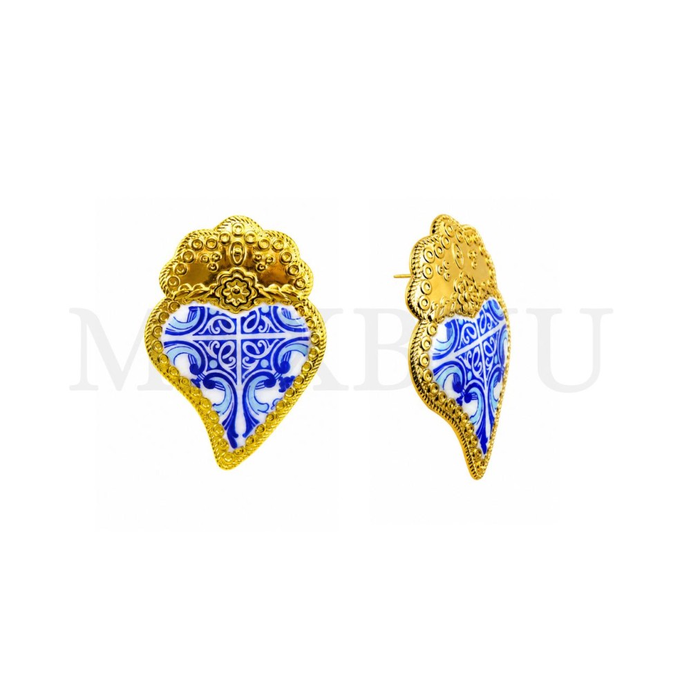 Viana Heart Stainless Steel Earring  32x45mm.