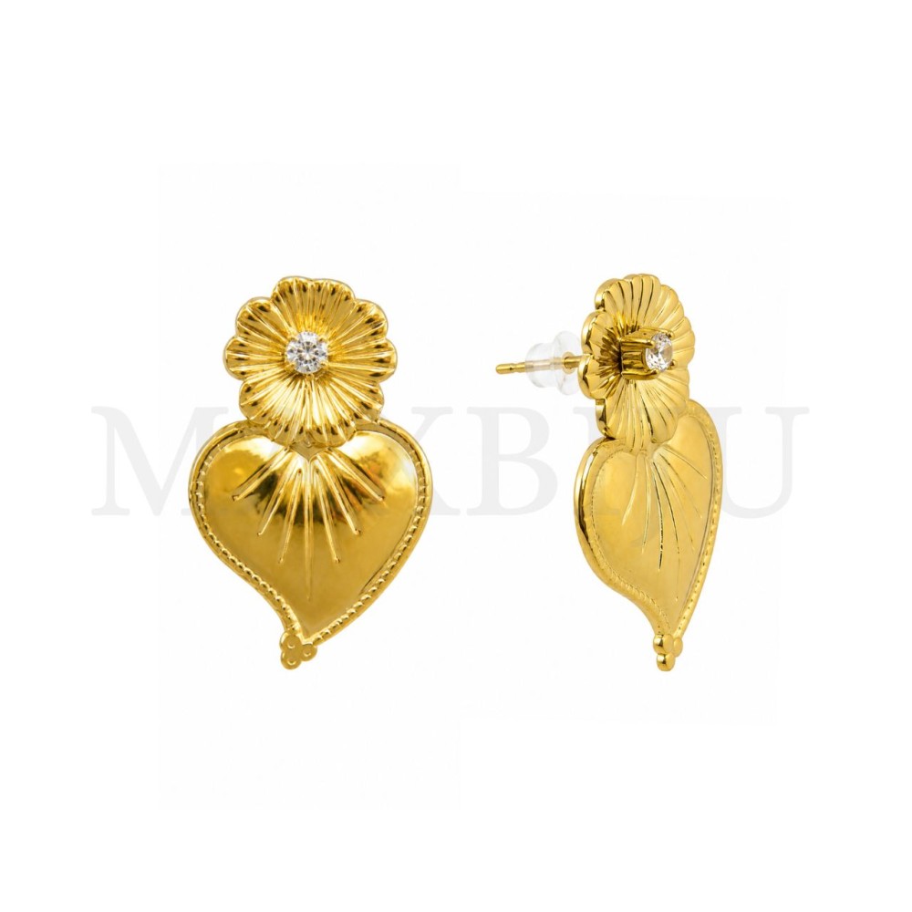 Viana Heart Stainless Steel Earring  19x30mm.