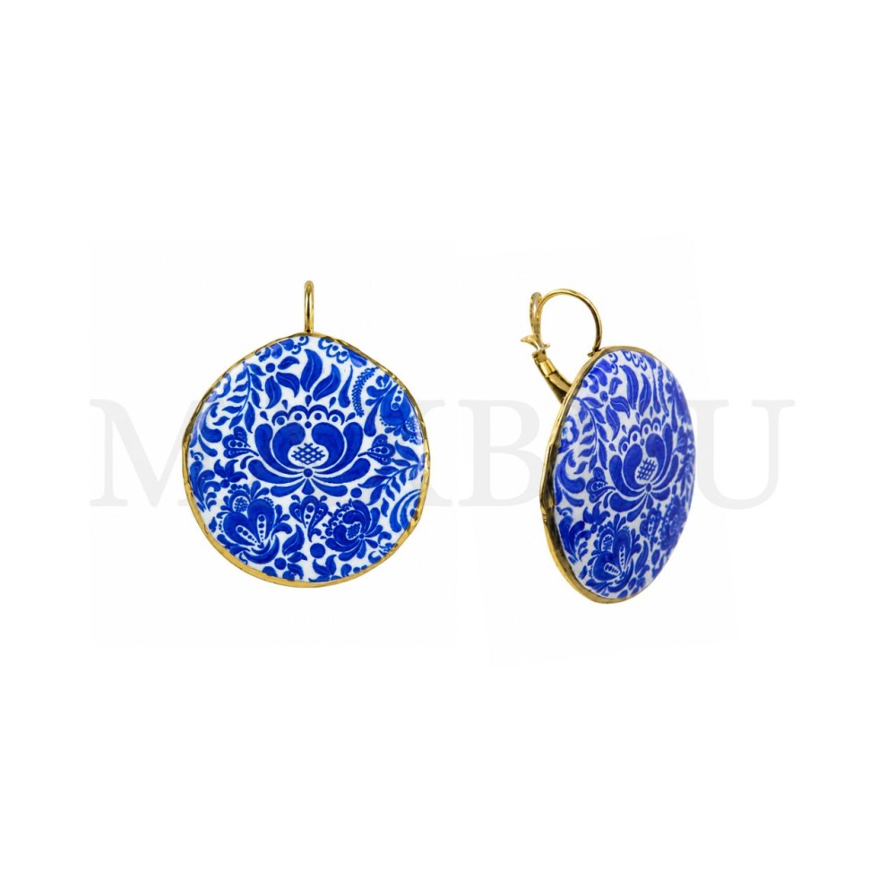Portuguese Tile Stainless Steel Earringc 31mm.