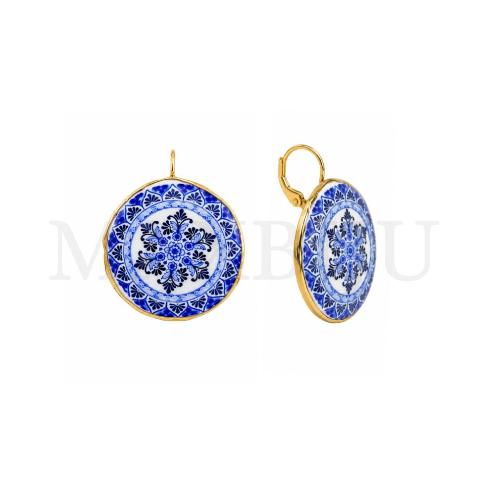 Portuguese Tile Stainless Steel Earringc 31mm.