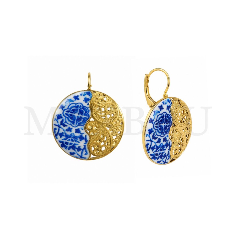Portuguese Tile Stainless Steel Earringc 25mm.