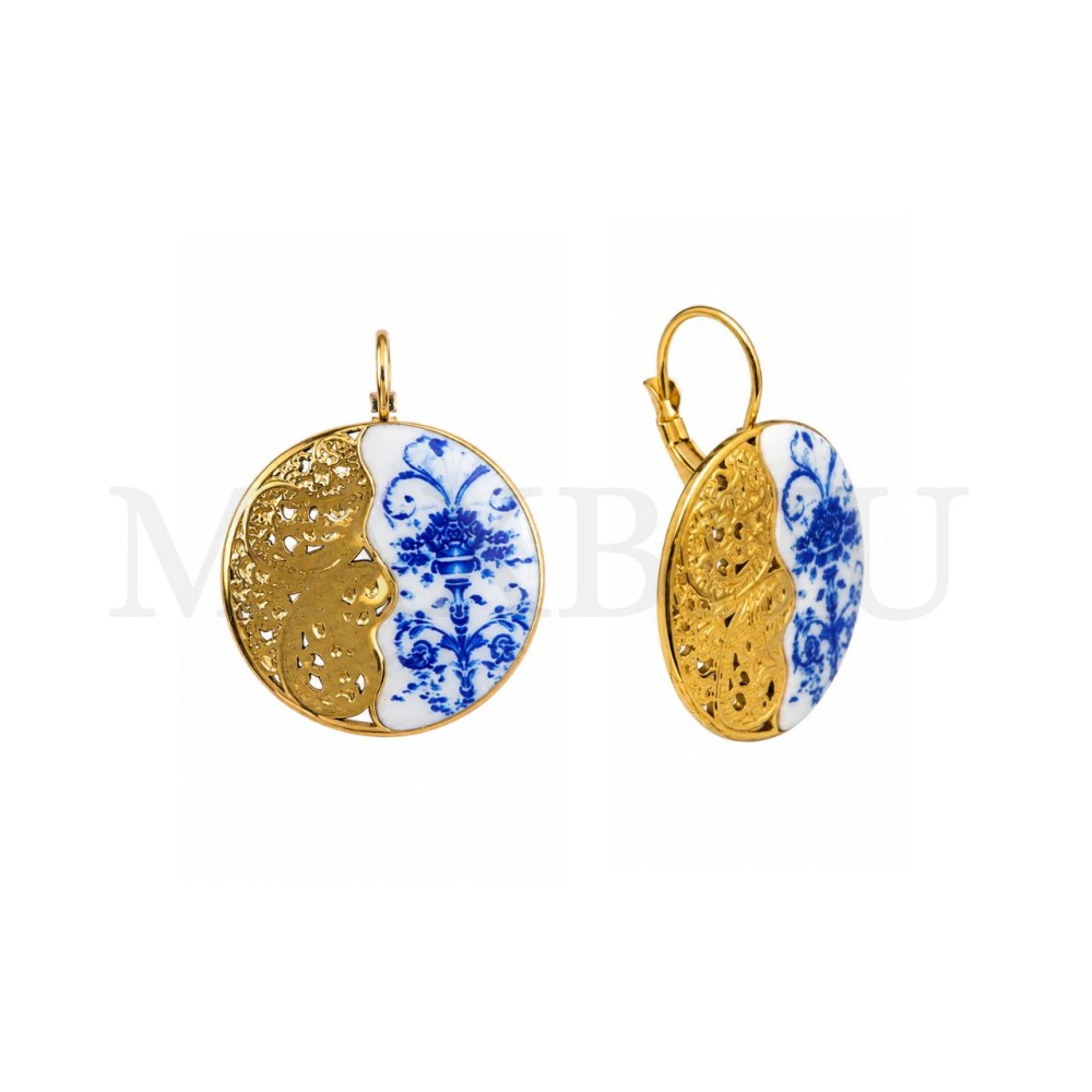 Portuguese Tile Stainless Steel Earringc 25mm.