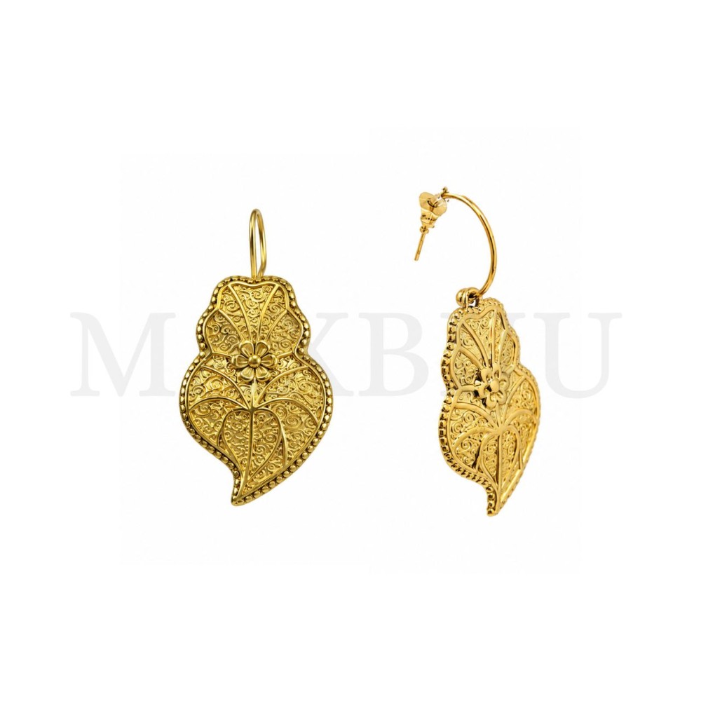 Viana Heart Stainless Steel Earring  23x38mm.