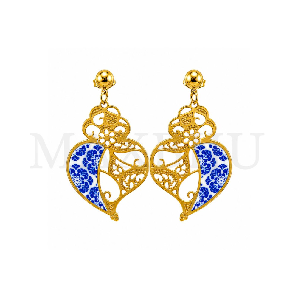 Viana Heart Stainless Steel Earring  25x42mm.