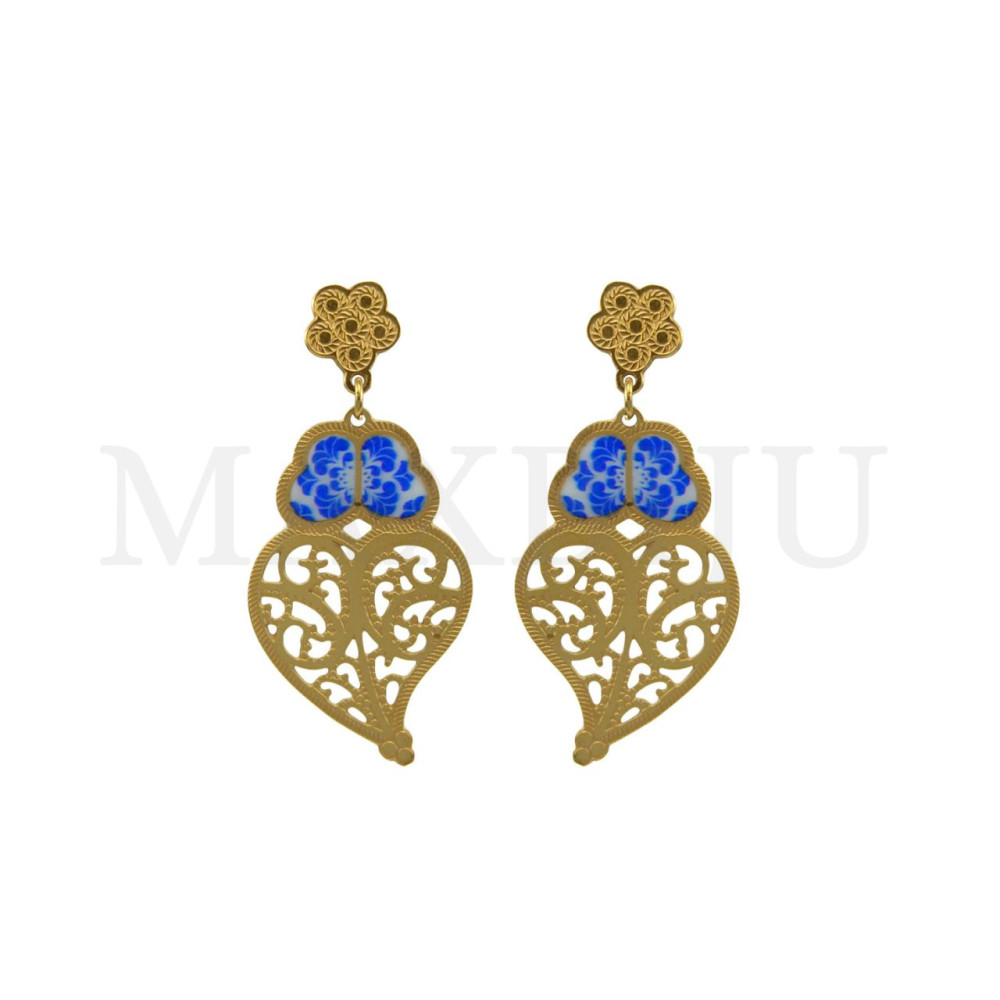 Viana Heart Stainless Steel Earring  20x43mm.