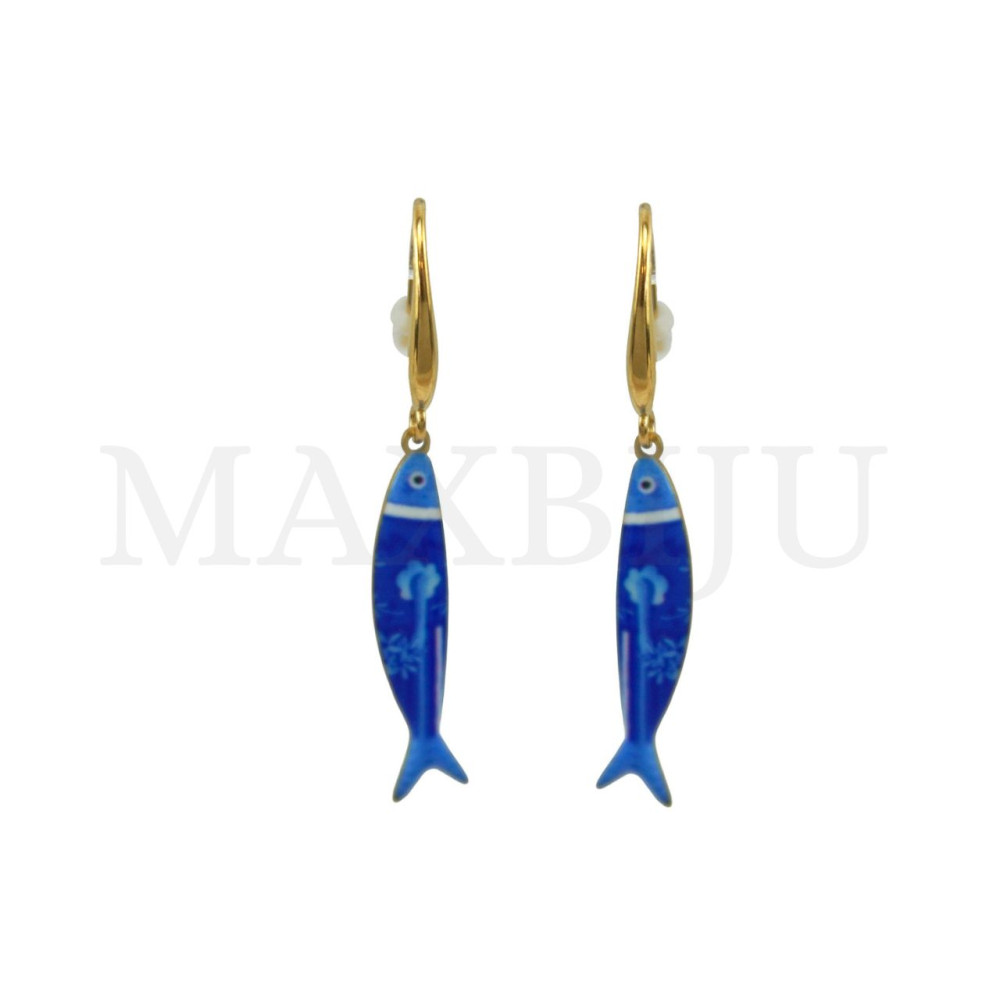 Portuguese Stainless Steel Earring – Fish 7x31mm.