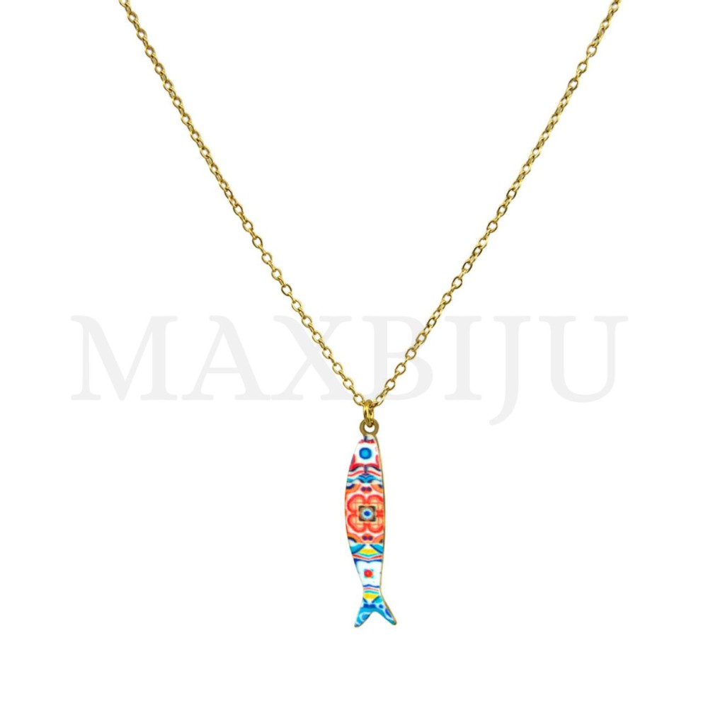 Stainless Steel Portuguese Necklace - Fish (45cm)
