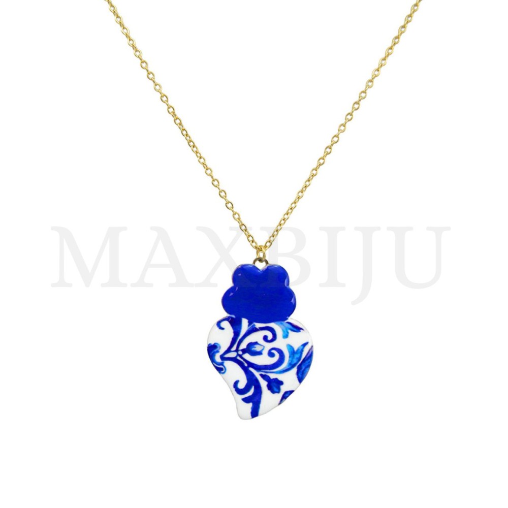 Stainless Steel Portuguese Necklace -Viana Heart 45cm