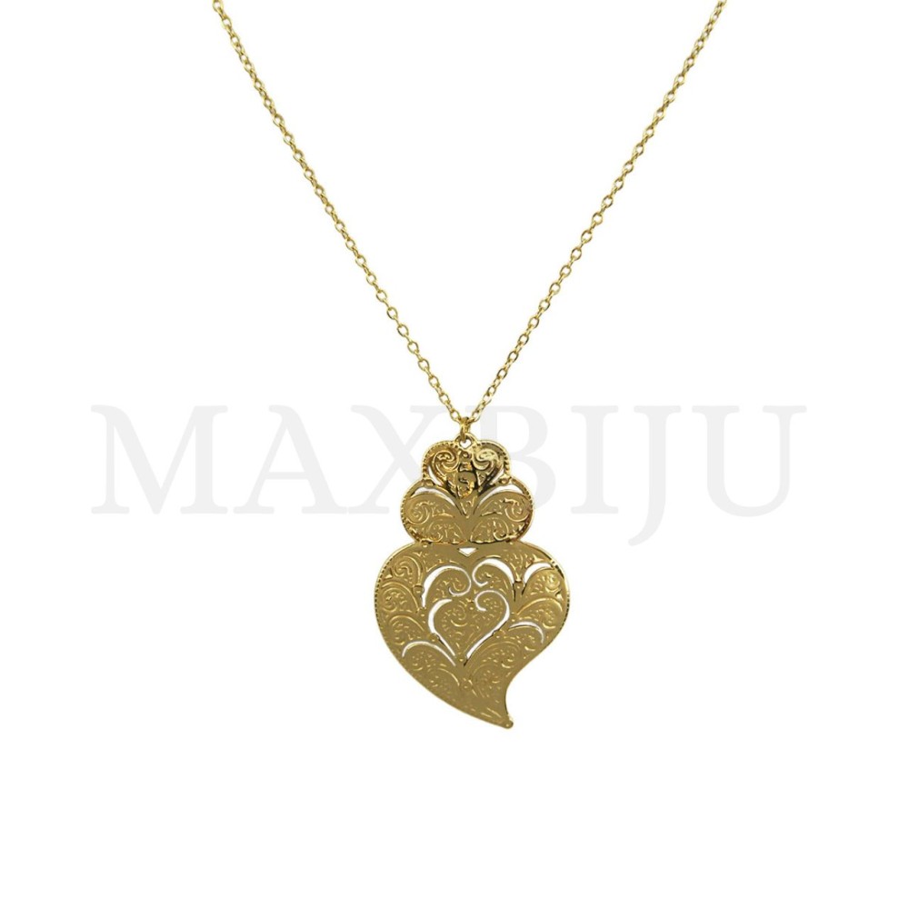 Stainless Steel Portuguese Necklace -Viana Heart 45cm