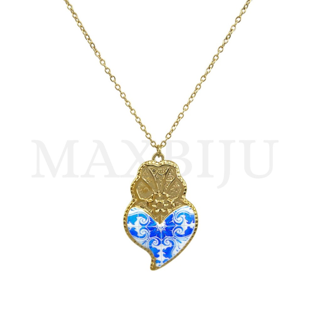 Stainless Steel Portuguese Necklace -Viana Heart 45cm