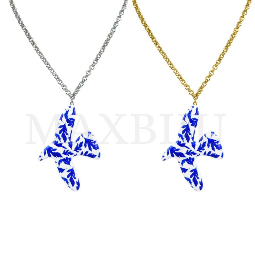 Stainless Steel Portuguese Necklace -Bird 45cm