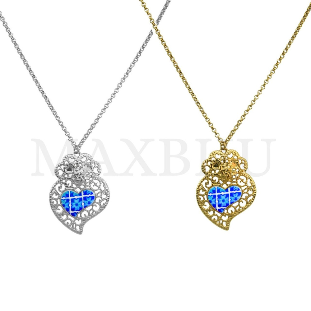 Viana Heart Stainless Steel Necklace  45cm.