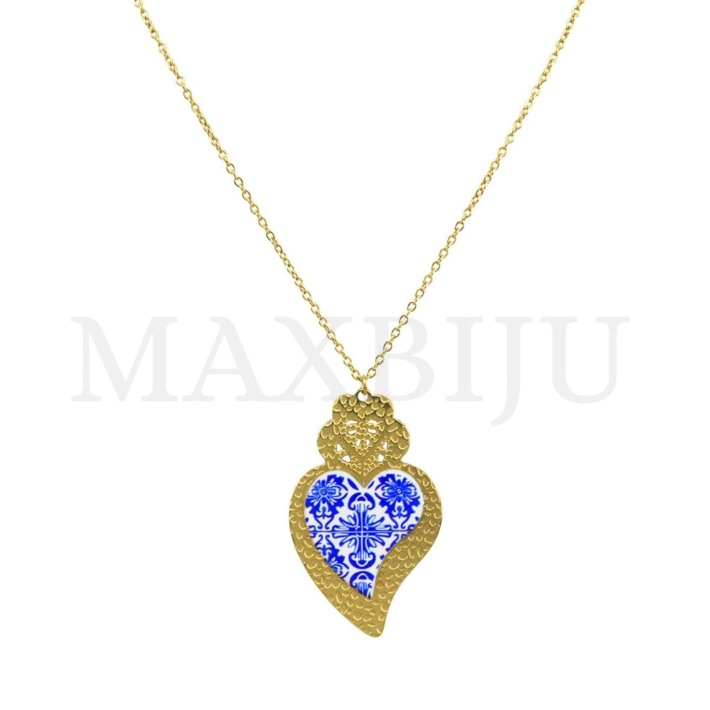 Viana Heart Stainless Steel Necklace  45cm.