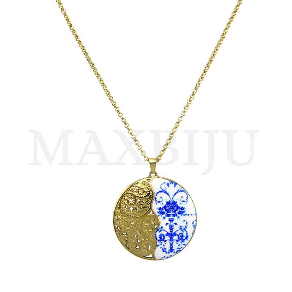 Portuguese-style stainless steel necklace 45cm.