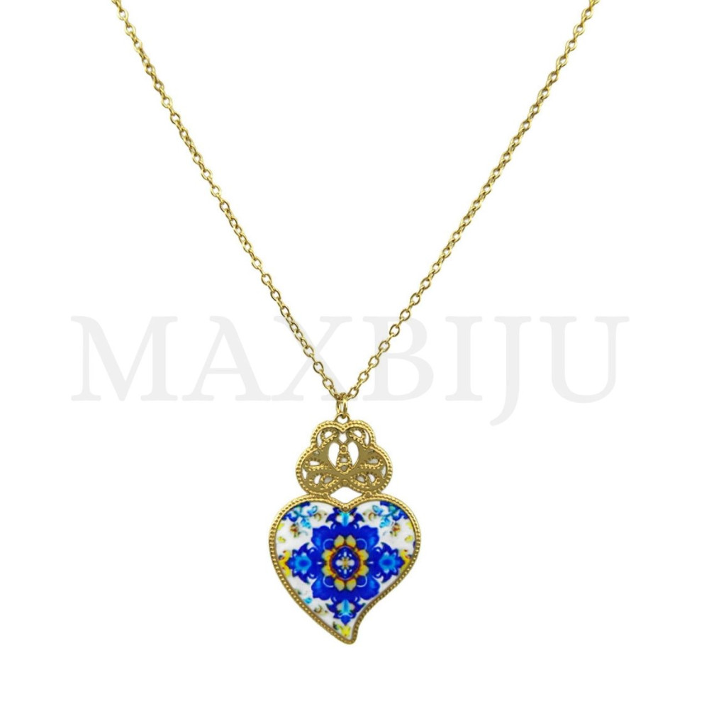 Viana Heart Stainless Steel Necklace  45cm.