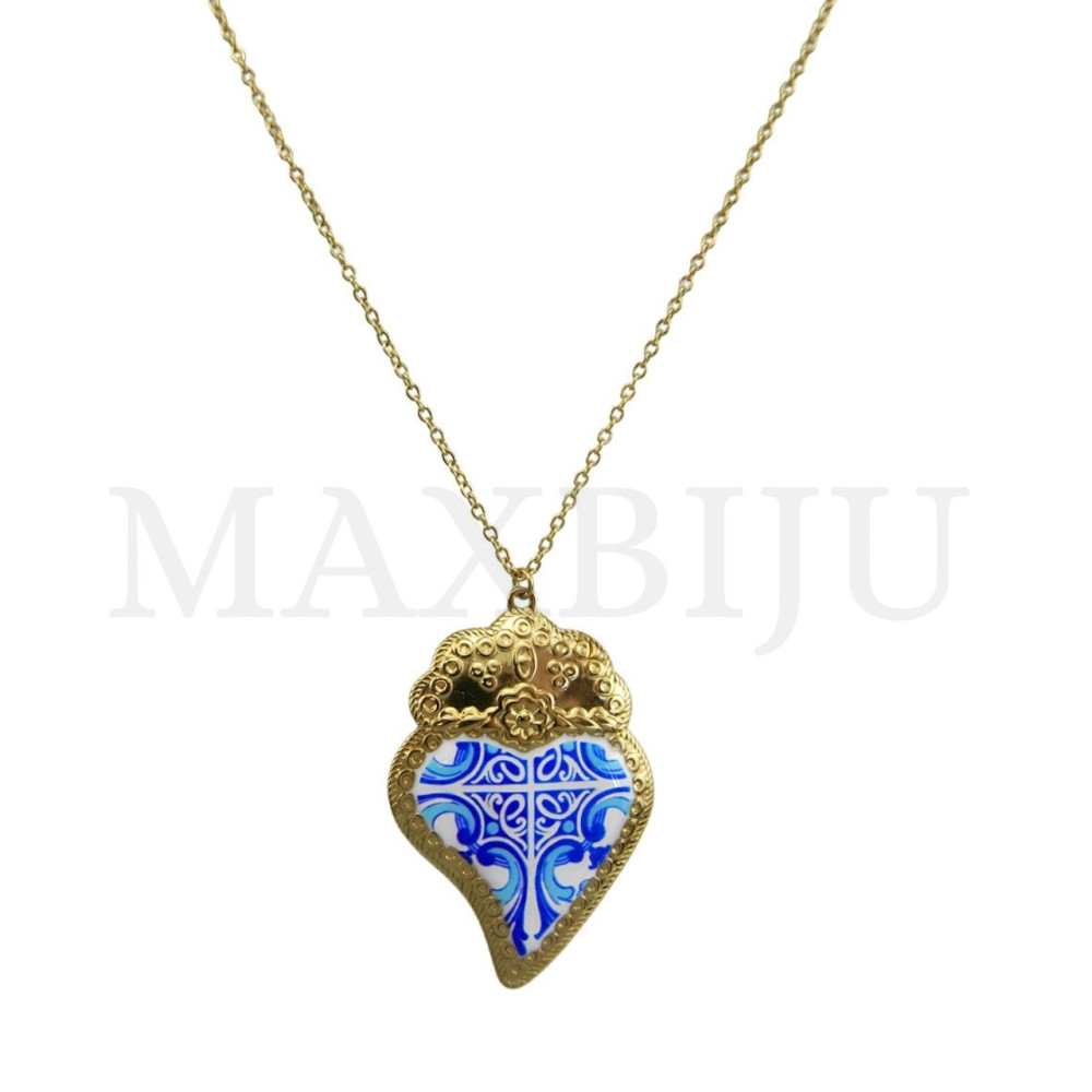 Viana Heart Stainless Steel Necklace  45cm.