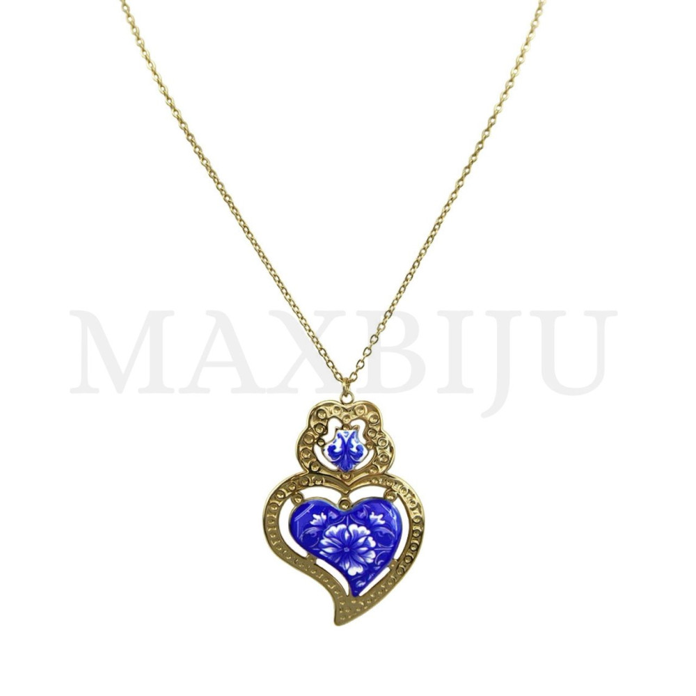 Viana Heart Stainless Steel Necklace  45cm.