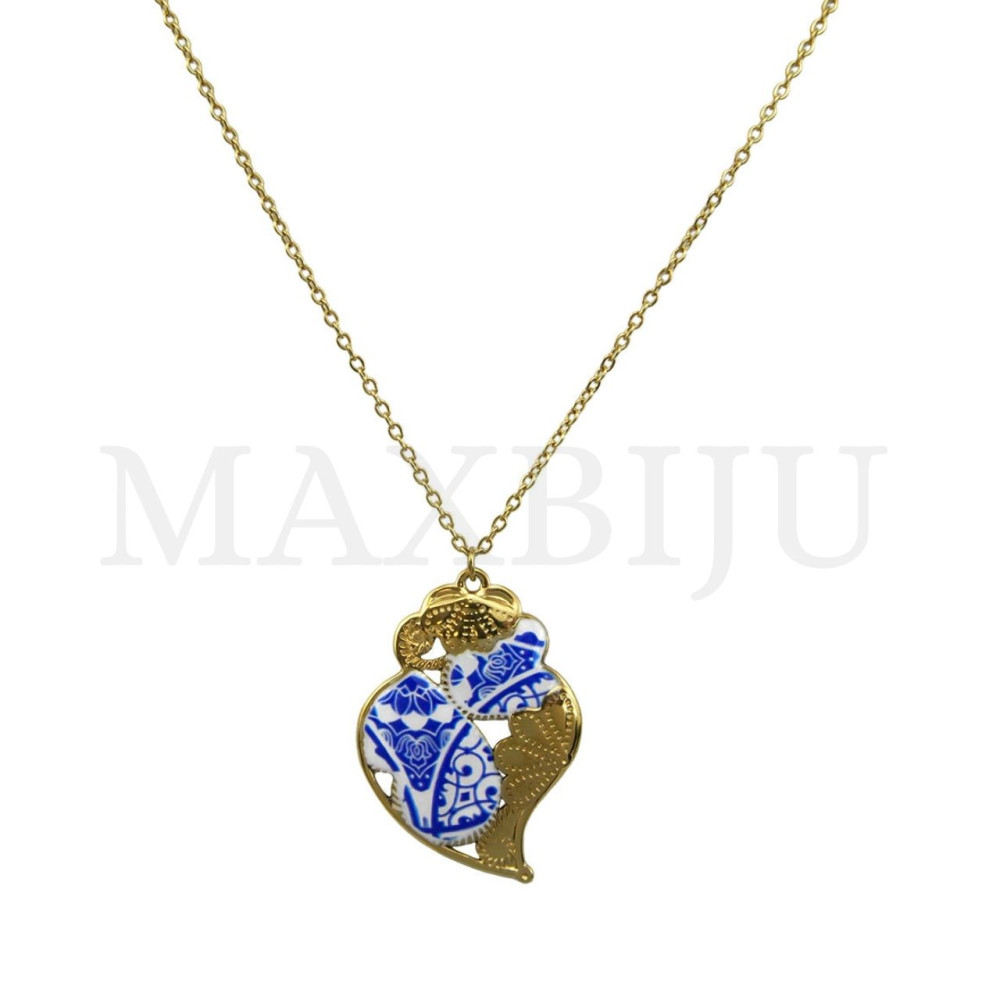 Viana Heart Stainless Steel Necklace  45cm.