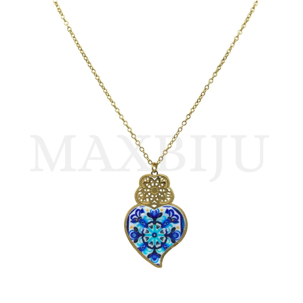 Viana Heart Stainless Steel Necklace  45cm.