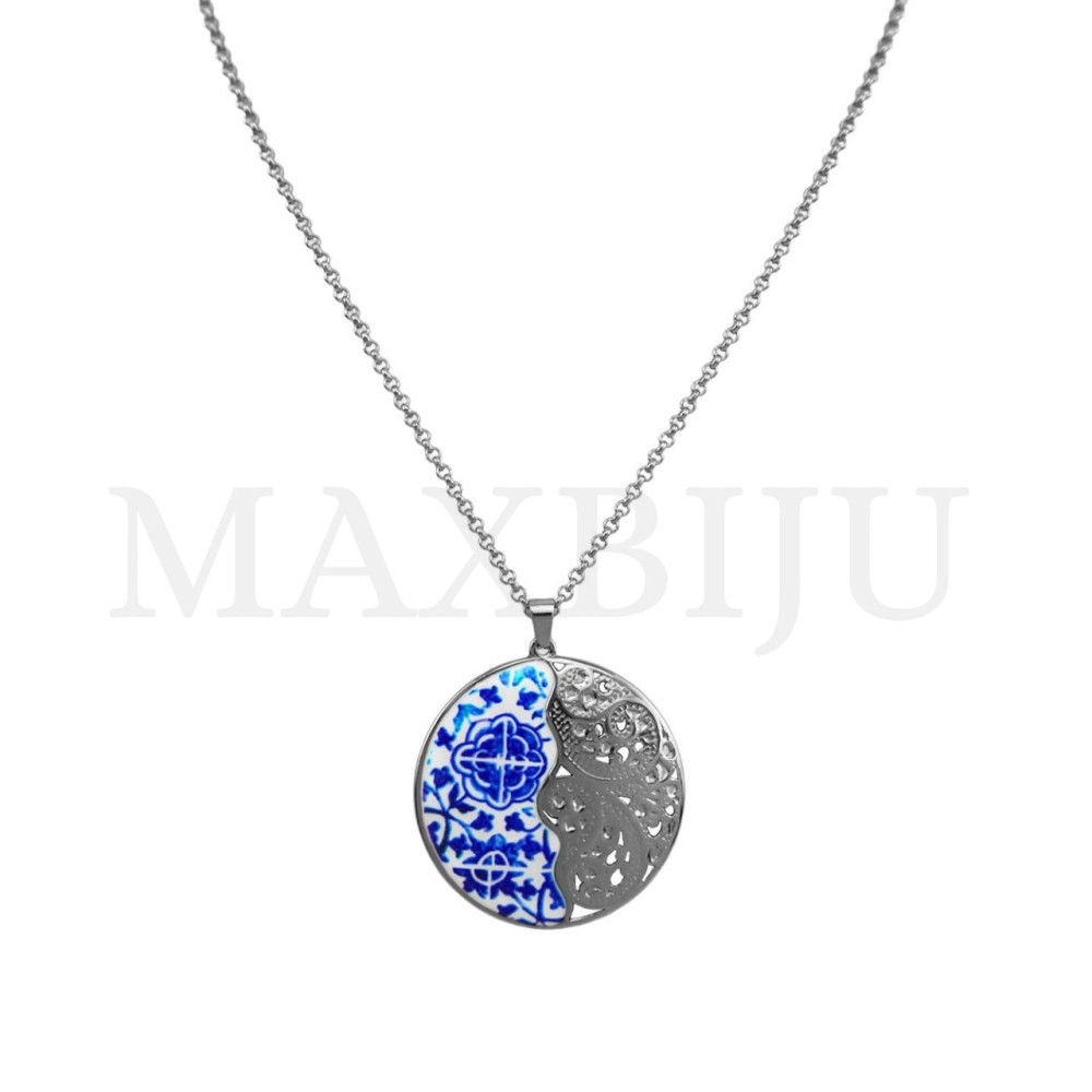 Portuguese-style stainless steel necklace 45cm.