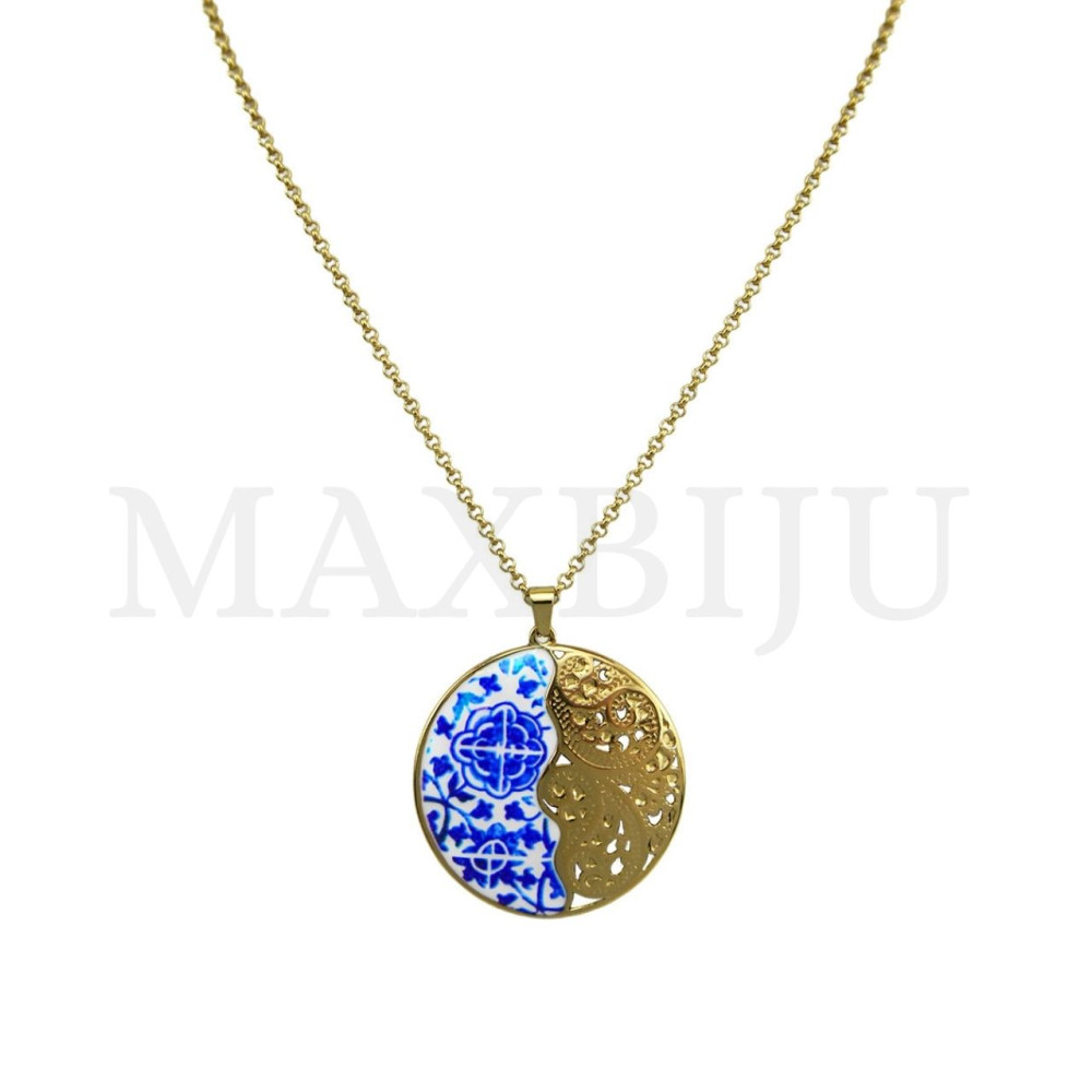 Portuguese-style stainless steel necklace 45cm.