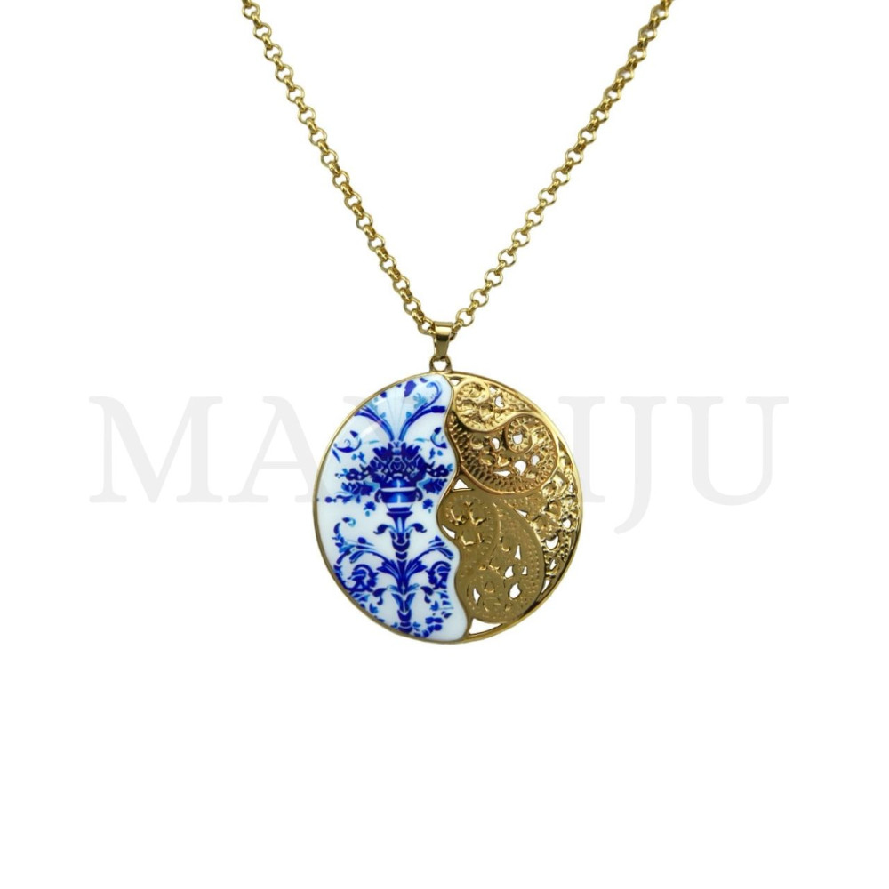 Portuguese-style stainless steel necklace 45cm.
