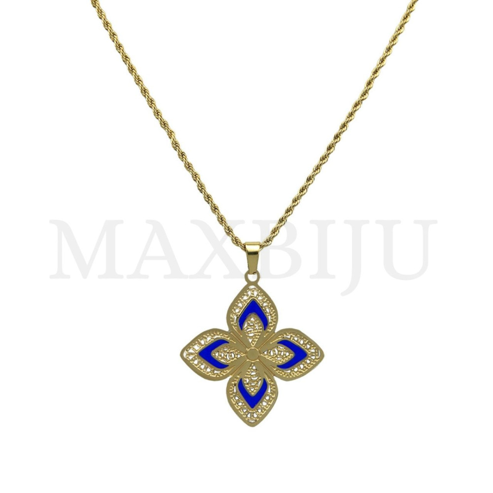 Portuguese-style stainless steel necklace 45cm.