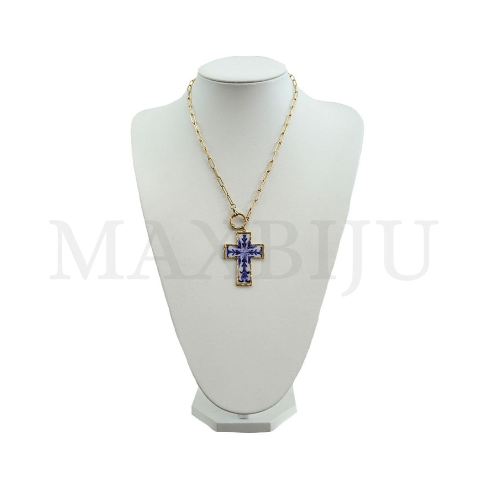Portuguese Stainless Steel Necklace – Cross, 45cm 