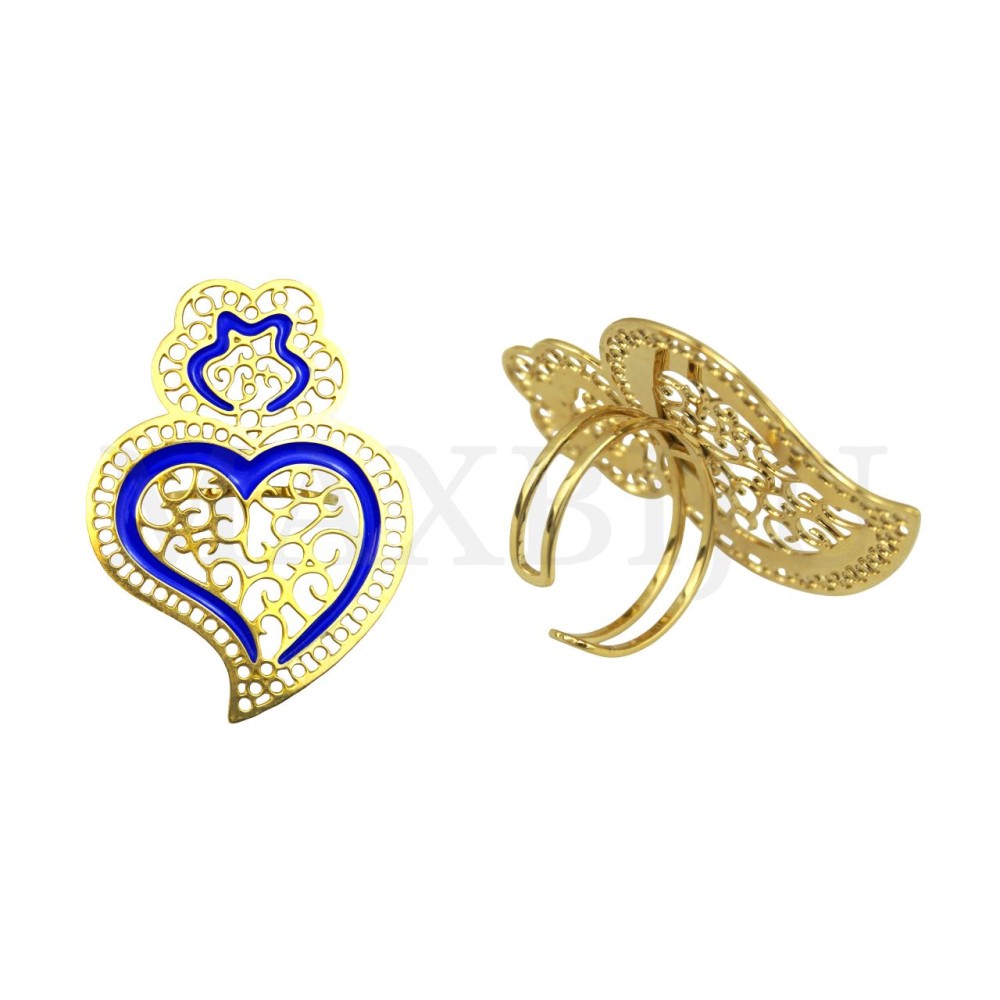 Adjustable Stainless Steel Ring – Viana Heart  33x46mm.