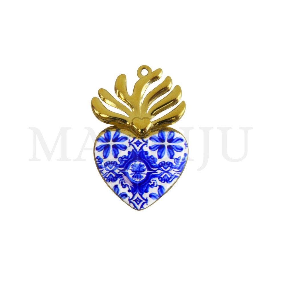 Stainless Steel Pendant - Viana Heart 22x34mm