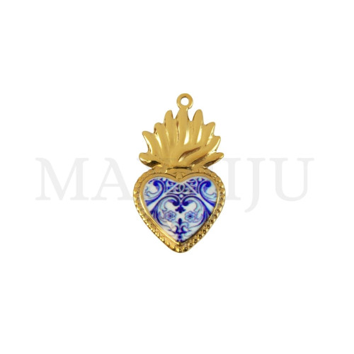 Stainless Steel Pendant - Viana Heart 22x48mm