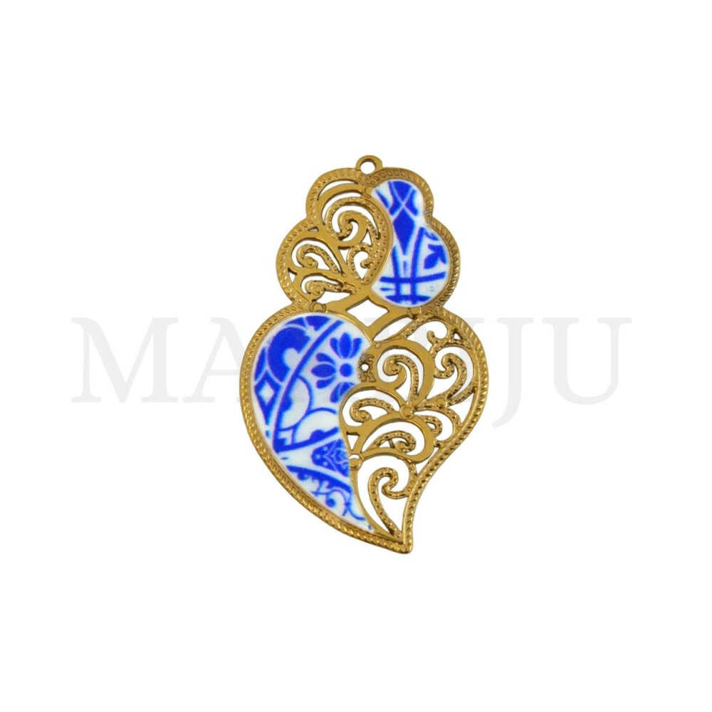 Stainless Steel Pendant - Viana Heart 22x31mm