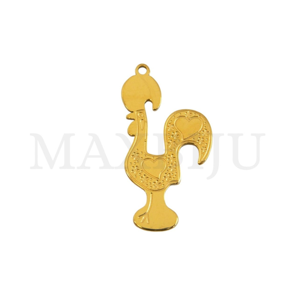 Barcelos Rooster Stainless Steel Pendant 14x27mm