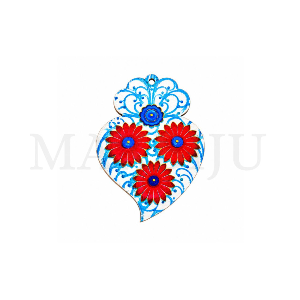 Wooden Pieces - Viana Heart 34x45mm.