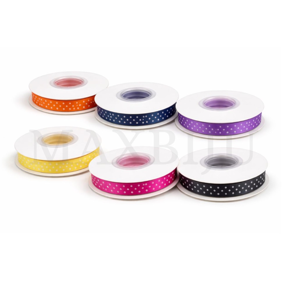 Satin Ribbon Roll with Polka Dots - 1.0CM