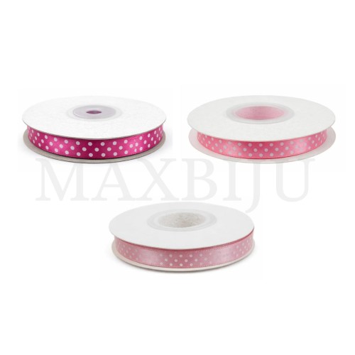 Satin Ribbon Roll with Polka Dots - 1.0CM