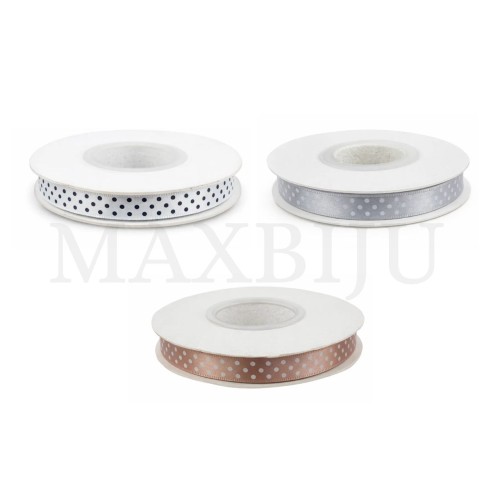 Satin Ribbon Roll with Polka Dots - 1.0CM